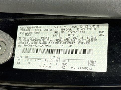 Used 2022 Ford Escape SEL w/ Technology Package AWD/4WD image 37