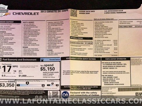 Used 2013 Chevrolet Corvette ZR1 w/ 3ZR Preferred Equipment Group RWD image 5