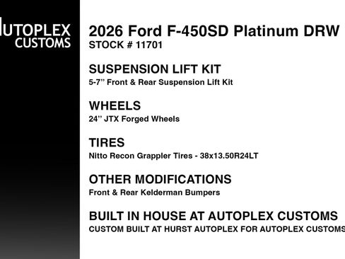 Used 2026 Ford F450 Platinum w/ FX4 Off-Road Package AWD/4WD image 2