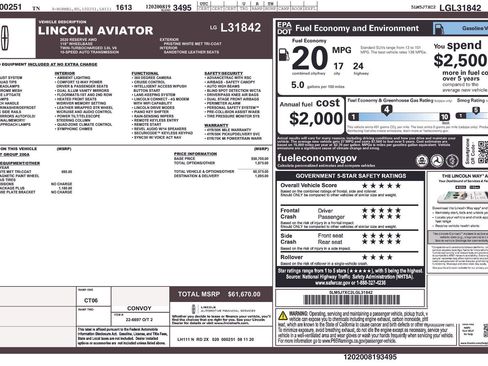 Certified 2020 Lincoln Aviator Reserve w/ Elements Package Plus AWD/4WD image 18