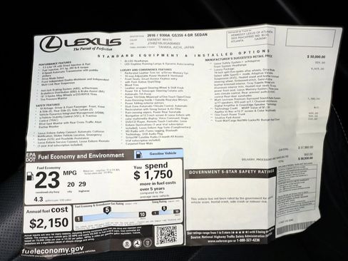Used 2016 Lexus GS 350 w/ Luxury Package RWD image 28