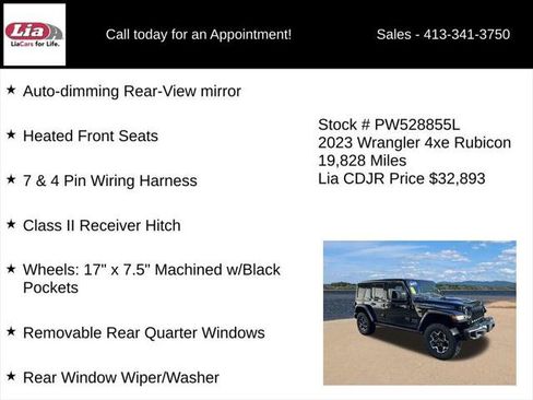Certified 2023 Jeep Wrangler Unlimited Rubicon 4xe w/ Steel Bumper Group AWD/4WD image 21