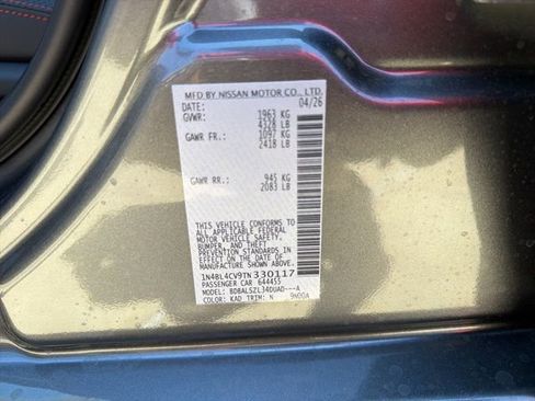 New 2026 Nissan Altima 2.5 SR FWD image 25