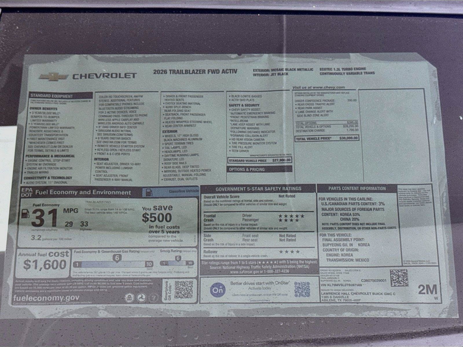 New 2026 Chevrolet TrailBlazer ACTIV w/ Driver Confidence Package FWD image 19