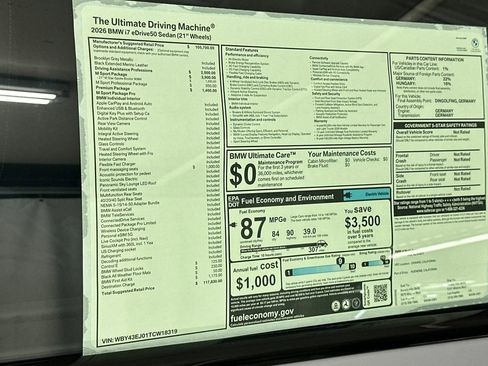 Used 2026 BMW i7 eDrive50 w/ M Sport Package image 29