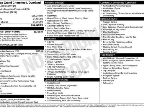 Certified 2022 Jeep Grand Cherokee L Overland w/ Luxury Tech Group IV RWD image 8