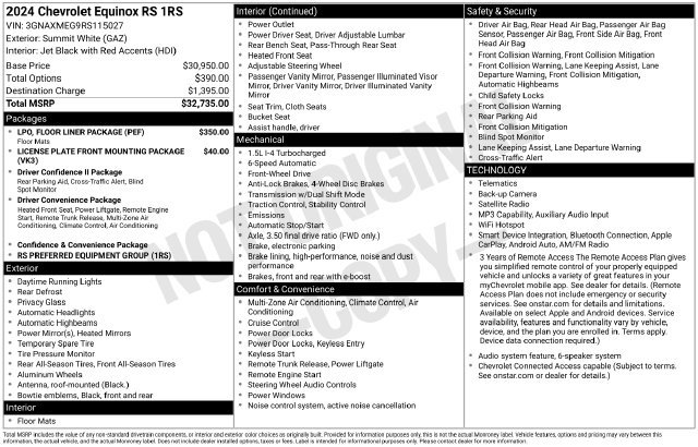 Certified 2024 Chevrolet Equinox RS w/ LPO, Floor Liner Package FWD image 38