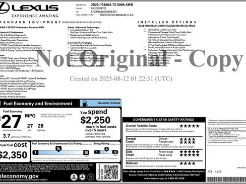 Used 2025 Lexus TX 500h AWD w/ Technology Package image 26