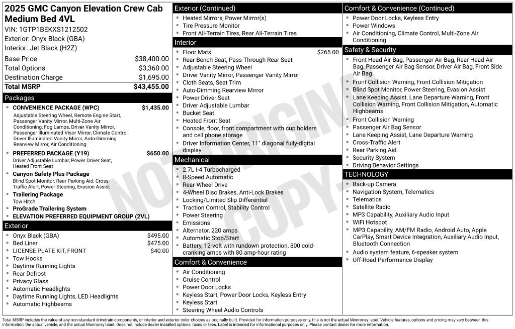 Used 2025 GMC Canyon Elevation w/ Convenience Package RWD image 30
