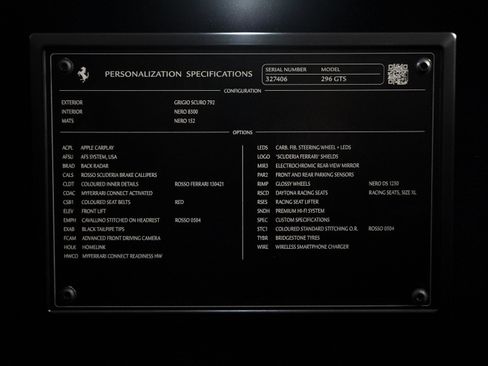 Certified 2026 Ferrari 296 GTS RWD image 52