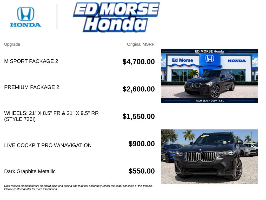 Used 2022 BMW X3 sDrive30i w/ M Sport Package 2 RWD image 8