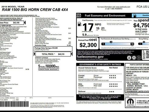 Used 2018 RAM 1500 Big Horn AWD/4WD image 4