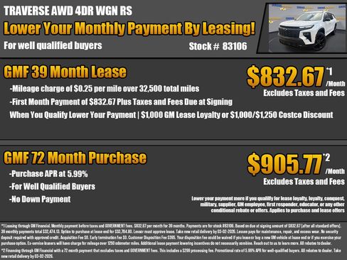 New 2026 Chevrolet Traverse RS image 2