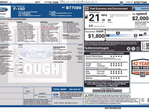 Used 2019 Ford F150 King Ranch w/ Equipment Group 601A Luxury RWD image 5