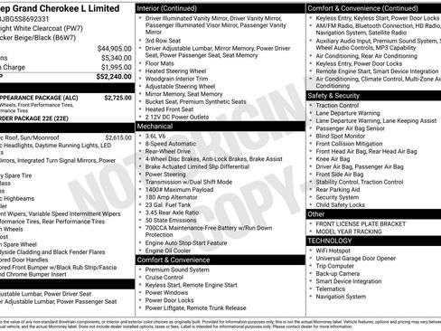 New 2025 Jeep Grand Cherokee L Limited w/ Black Appearance Package image 34