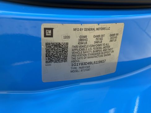 Used 2020 Chevrolet Corvette Stingray Premium Conv w/ 3LT Preferred Equipment Group RWD image 26
