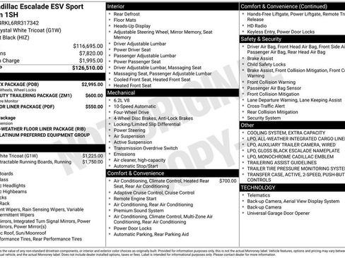 Used 2024 Cadillac Escalade ESV Sport Platinum w/ LPO, ONYX Package AWD/4WD image 42
