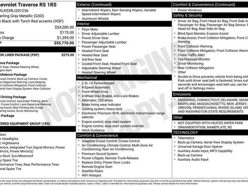 Certified 2024 Chevrolet Traverse RS w/ LPO, Floor Liner Package image 40