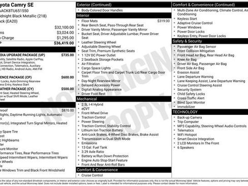 Used 2026 Toyota Camry SE w/ Multimedia Upgrade Package FWD image 33