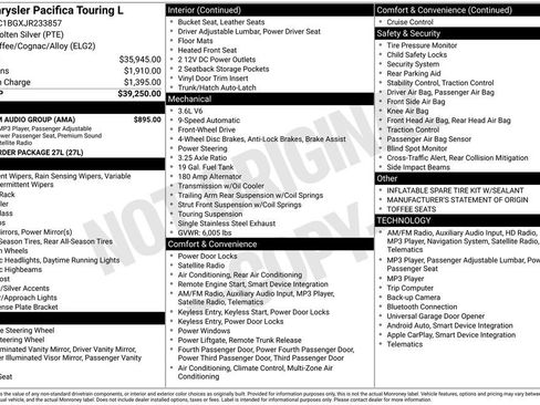 Used 2018 Chrysler Pacifica Touring-L w/ Premium Audio Group FWD image 6
