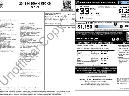 Used 2019 Nissan Kicks S FWD image 2