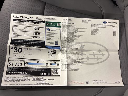 Used 2025 Subaru Legacy Limited AWD/4WD image 4