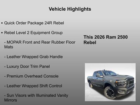 New 2026 RAM 2500 Rebel w/ Rebel Level 2 Equipment Group AWD/4WD image 26