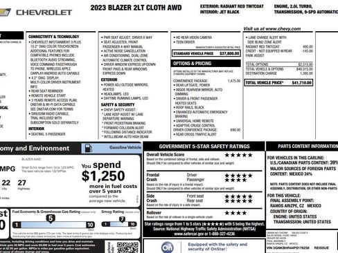 Used 2023 Chevrolet Blazer LT w/ Convenience Package AWD/4WD image 6