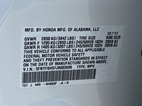 Certified 2018 Honda Pilot Touring image 40