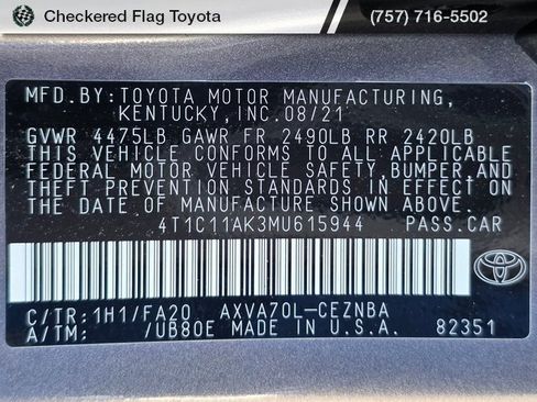 Used 2021 Toyota Camry LE image 20