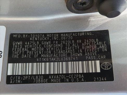 Certified 2020 Toyota Camry XSE FWD image 15