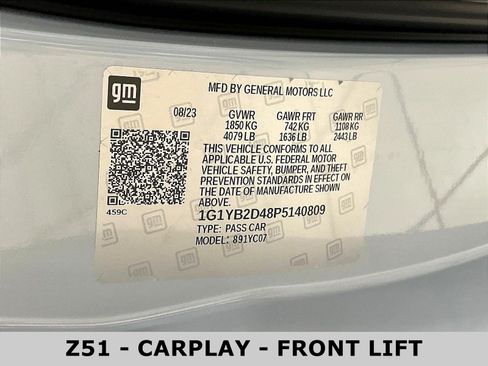Used 2023 Chevrolet Corvette Stingray Preferred Cpe w/ Z51 Performance Package RWD image 18