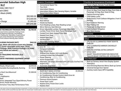 Certified 2024 Chevrolet Suburban High Country w/ Advanced Technology Package image 10