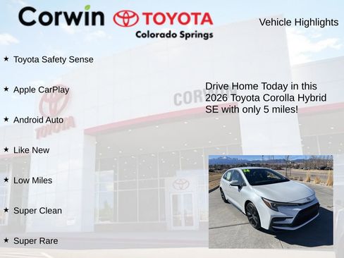 Used 2026 Toyota Corolla SE image 7