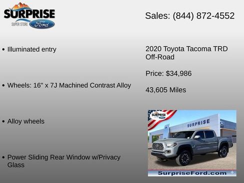 Used 2020 Toyota Tacoma TRD Off-Road AWD/4WD image 30