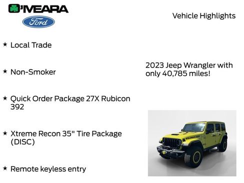 Used 2023 Jeep Wrangler Unlimited Rubicon 392 w/ Xtreme Recon 35" Tire Package AWD/4WD image 8