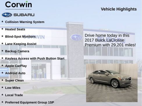 Used 2017 Buick LaCrosse Premium w/ Sights and Sounds Package FWD image 6