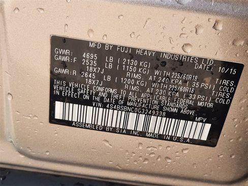 Used 2016 Subaru Outback 2.5i Limited image 34