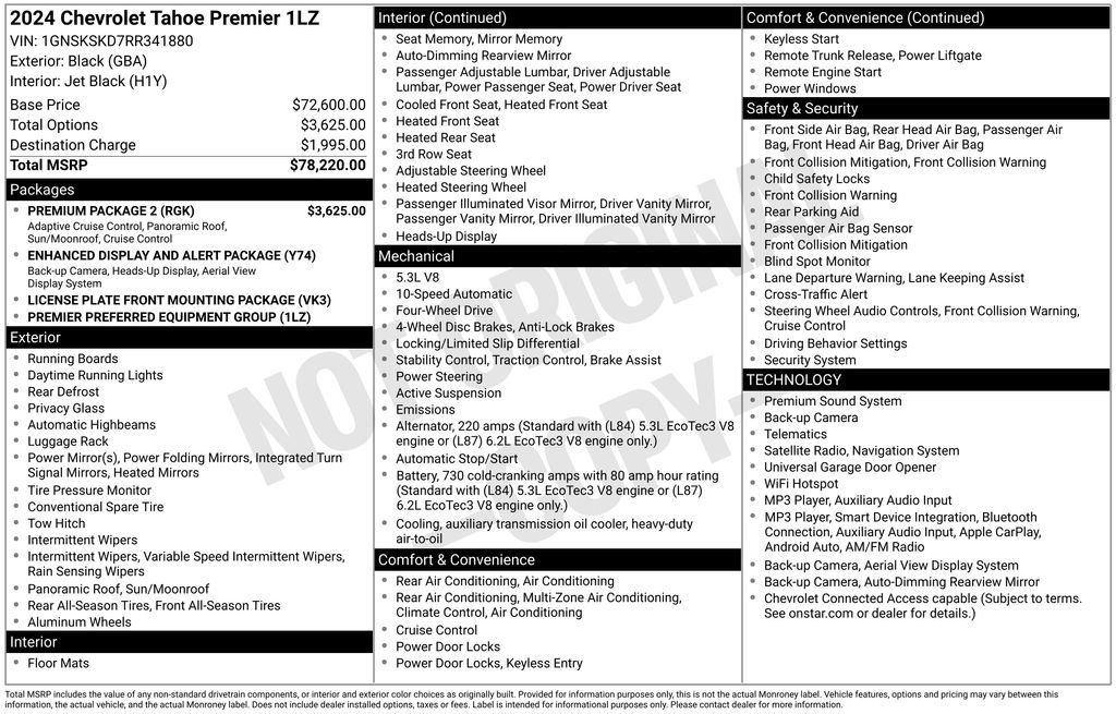 Used 2024 Chevrolet Tahoe Premier w/ Premium Package 2 AWD/4WD image 4