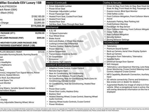 Used 2026 Cadillac Escalade ESV Luxury w/ Touring Package AWD/4WD image 17