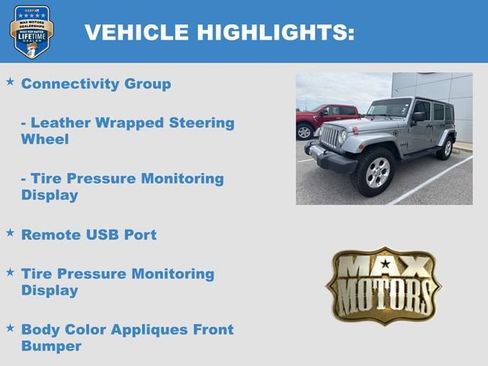 Used 2016 Jeep Wrangler Unlimited Sahara w/ Connectivity Group AWD/4WD image 12
