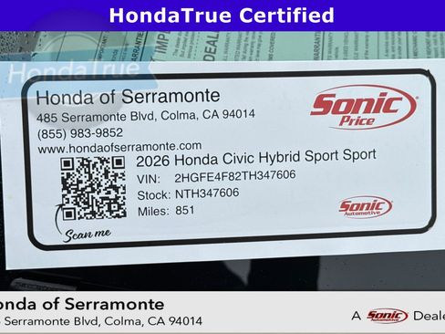 Used 2026 Honda Civic FWD Hybrid Sedan image 1