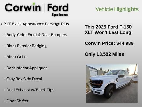 Used 2025 Ford F150 XLT w/ Equipment Group 303A High AWD/4WD image 6