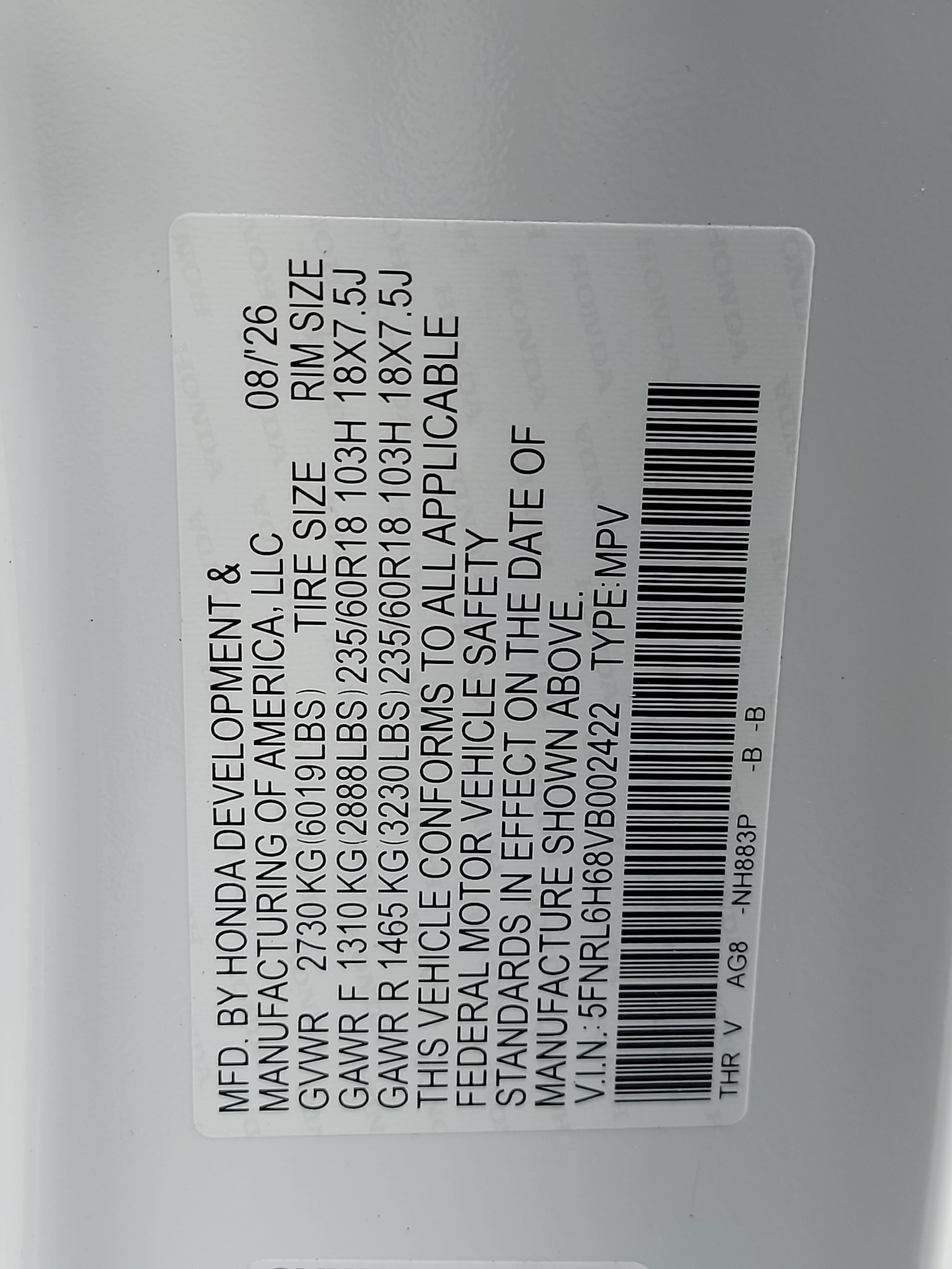 New 2027 Honda Odyssey EX-L image 33