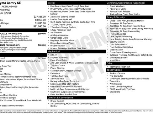 Used 2022 Toyota Camry SE w/ Audio Upgrade Package FWD image 16
