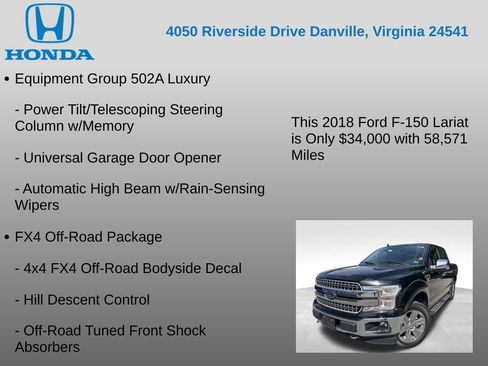 Used 2018 Ford F150 Lariat w/ Equipment Group 502A Luxury AWD/4WD image 17