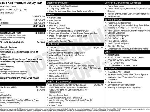 Certified 2026 Cadillac XT5 Premium Luxury w/ Driver Assist Package AWD/4WD image 48