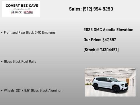 New 2026 GMC Acadia Elevation w/ Black Edition FWD image 13
