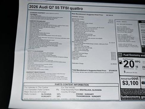 New 2026 Audi Q7 2.0T Premium Plus AWD/4WD image 40