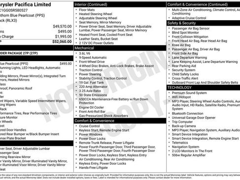 Used 2025 Chrysler Pacifica Limited FWD image 2